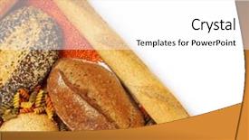  Presentation with cereal - Audience pleasing slide deck consisting of different types of bread pasta and cereal isolated on white backdrop and a white colored foreground