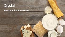  Presentation with milk dairy products - Cool new slides with different types of dairy products backdrop and a gray colored foreground