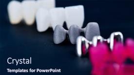  Presentation with dental - Slide set featuring different-types-of-dental-tooth background and a navy blue colored foreground