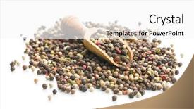 Presentation with different types of nuts - Beautiful PPT theme featuring different types of dried peppercorn backdrop and a white colored foreground