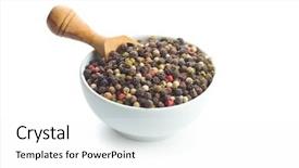  Presentation with different types of nuts - Slide deck featuring different types of dried peppercorn background and a white colored foreground