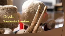  Presentation with recording studio - PPT theme having different-types-of-drumsticks background and a tawny brown colored foreground