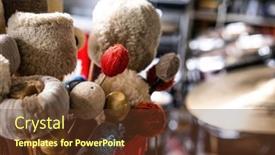  Presentation with recording studio - Presentation design with different-types-of-drumsticks background and a tawny brown colored foreground