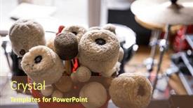  Presentation with live - PPT theme having different-types-of-drumsticks background and a tawny brown colored foreground