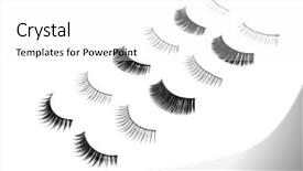  Presentation with eyelashes - Cool new PPT theme with different types of false eyelashes backdrop and a white colored foreground
