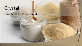  Presentation with flour - Beautiful presentation design featuring different types of flour backdrop and a soft green colored foreground