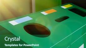  Presentation with garbage bins - PPT layouts having different types of garbage background and a ocean colored foreground