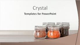  Presentation with lentils - PPT layouts with different types of lentils in glass jars on wooden table background and a white colored foreground