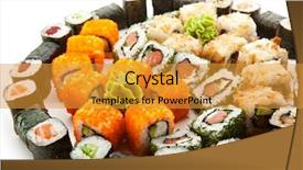  Presentation with different types of nuts - Presentation theme featuring different types of maki sushi background and a  colored foreground