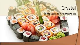  Presentation with different types of nuts - PPT layouts featuring different types of maki sushi background and a blonde colored foreground