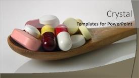  Presentation with medicines - Audience pleasing slides consisting of different-types-of-medicines backdrop and a light gray colored foreground