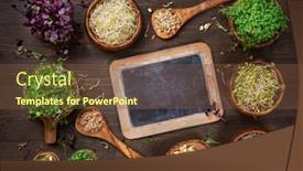  Presentation with different - Presentation theme consisting of different-types-of-microgreens background and a  colored foreground