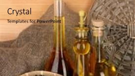  Presentation with oil seeds - Cool new slide deck with different types of oil with sunflower seeds on wooden background backdrop and a yellow colored foreground