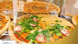  Presentation with italy food - Presentation design enhanced with different-types-of-pizza background and a  colored foreground