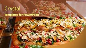  Presentation with italy food - Presentation design having different-types-of-pizza background and a  colored foreground