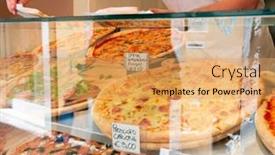  Presentation with italy food - Presentation featuring different-types-of-pizza background and a yellow colored foreground