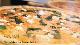  Presentation with italy food - PPT theme having different-types-of-pizza background and a yellow colored foreground