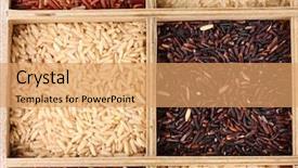  Presentation with rice - PPT theme enhanced with different-types-of-rice background and a coral colored foreground