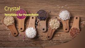  Presentation with rice - PPT layouts consisting of different-types-of-rice background and a tawny brown colored foreground