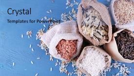  Presentation with rice - Amazing slide set having different types of rice backdrop and a teal colored foreground