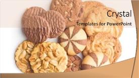  Presentation with cookies - PPT theme having different types of sweet cookies background and a coral colored foreground