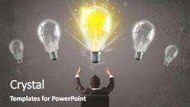 Presentation with light bulb - PPT theme with different unique - business person having an bright background and a dark gray colored foreground