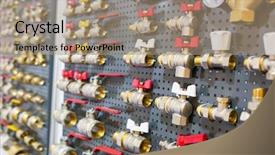  Presentation with instrumentation engineering valves - Beautiful slide deck featuring different valves backdrop and a coral colored foreground