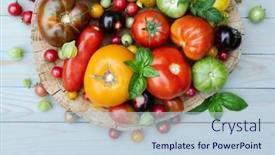  Presentation with green fresh food - Presentation enhanced with different-varieties-kind-of-red background and a lemonade colored foreground