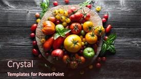  Presentation with green fresh food - Slide set with different-varieties-kind-of-red background and a wine colored foreground