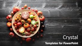  Presentation with green fresh food - Slide set consisting of different-varieties-kind-of-red background and a  colored foreground