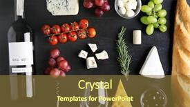  Presentation with wine cheese - Colorful slide set enhanced with different various of cheese backdrop and a tawny brown colored foreground