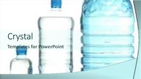 Presentation with bottles - Beautiful slide set featuring different water bottles isolated on white backdrop and a cool aqua colored foreground
