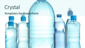  Presentation with plastic bottle - Beautiful presentation theme featuring different water bottles isolated backdrop and a arctic colored foreground