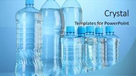 Presentation with water drops in blue tone - Slide deck featuring different water bottles on blue background and a arctic colored foreground