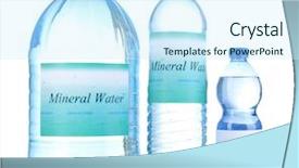  Presentation with blue water splash isolated - Cool new slides with different water bottles with label backdrop and a cool aqua colored foreground