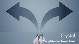  Presentation with two ways - PPT layouts enhanced with different ways contemplating a decision background and a seafoam green colored foreground