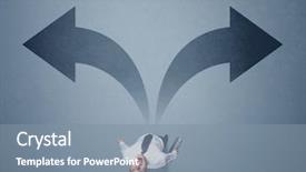  Presentation with two ways - Presentation theme consisting of different ways contemplating a decision background and a  colored foreground