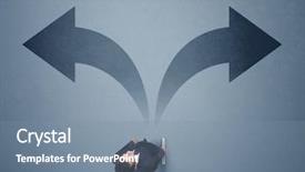  Presentation with two ways - Beautiful slide deck featuring different ways contemplating a decision backdrop and a  colored foreground