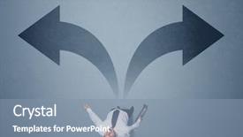  Presentation with two ways - Theme having different ways contemplating a decision background and a seafoam green colored foreground