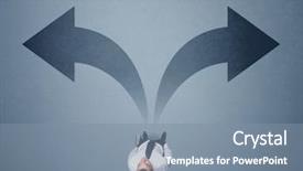  Presentation with two ways - PPT theme featuring different ways contemplating a decision background and a seafoam green colored foreground