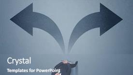  Presentation with two ways - Presentation featuring different ways contemplating a decision background and a seafoam green colored foreground