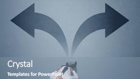  Presentation with two ways - PPT layouts having different ways contemplating a decision background and a seafoam green colored foreground