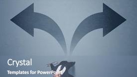  Presentation with two ways - Slide set consisting of different ways contemplating a decision background and a seafoam green colored foreground