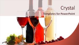  Presentation with white differene - Theme having different wine isolated on white background and a lemonade colored foreground