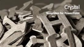  Presentation with letters - PPT layouts with different wooden letters in duotone background and a gray colored foreground