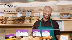  Presentation with baker kneading dough homemade bread - Beautiful slide deck featuring differential - baker backdrop and a coral colored foreground