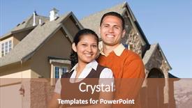  Presentation with house - Slides enhanced with differential - portrait of a couple outside background and a red colored foreground