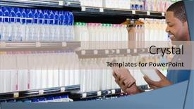  Presentation with supermarket - Colorful slide deck enhanced with differential - supermarket backdrop and a mint green colored foreground