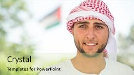  Presentation with culture - Theme consisting of differnt culture - arabic young people background and a soft green colored foreground