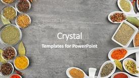  Presentation with spices - Theme with differnt culture - different spices in bowls background and a gray colored foreground